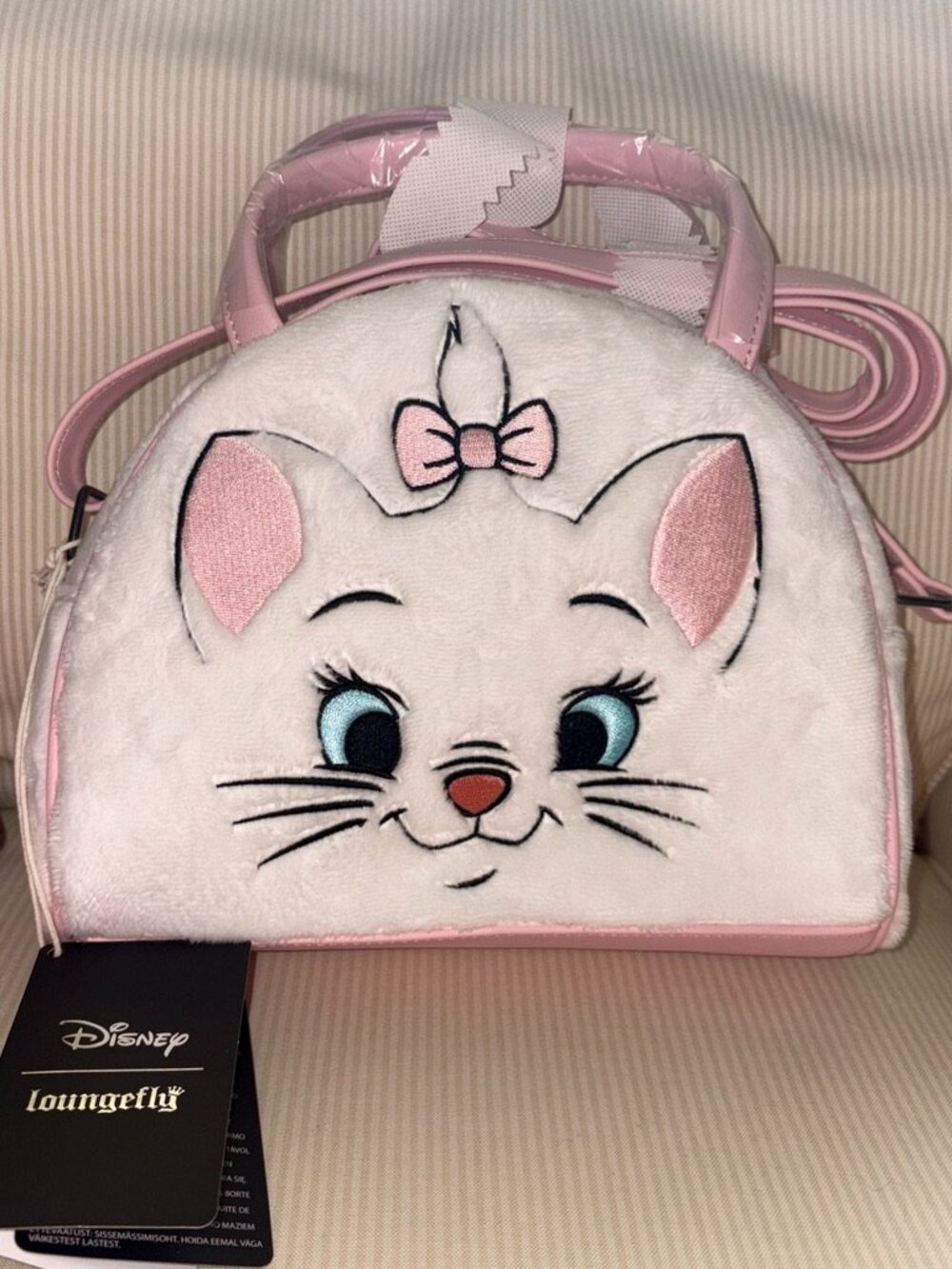 Loungefly Disney The Aristocats Marie Cat White & Pink Small Dome Crossbody Bag